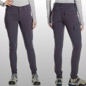 PRANA MEME CARGO SKINNY PANTS Size 4 Quartz Gray Diamond Pattern